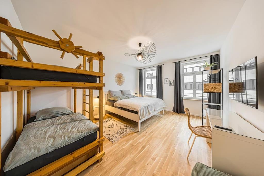 לייפציג Stylisches Zentrales City-Apartment Mit 2 Balkonen מראה חיצוני תמונה