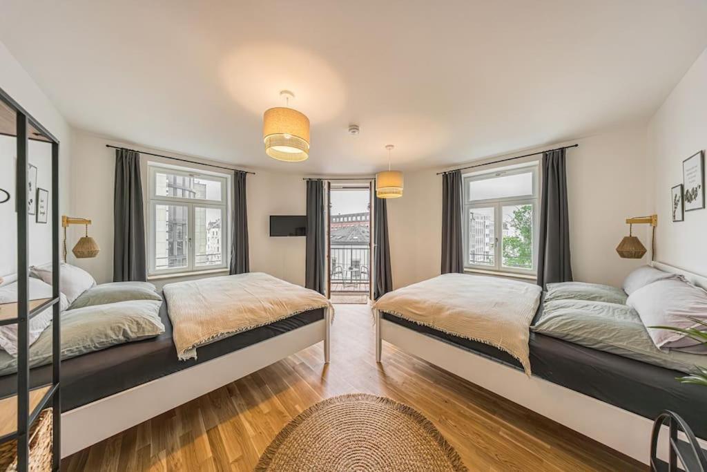 לייפציג Stylisches Zentrales City-Apartment Mit 2 Balkonen מראה חיצוני תמונה